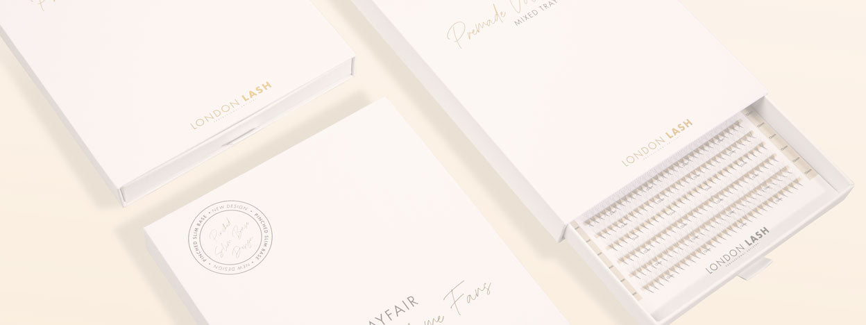 London Lash Premade Fans Blog Banner