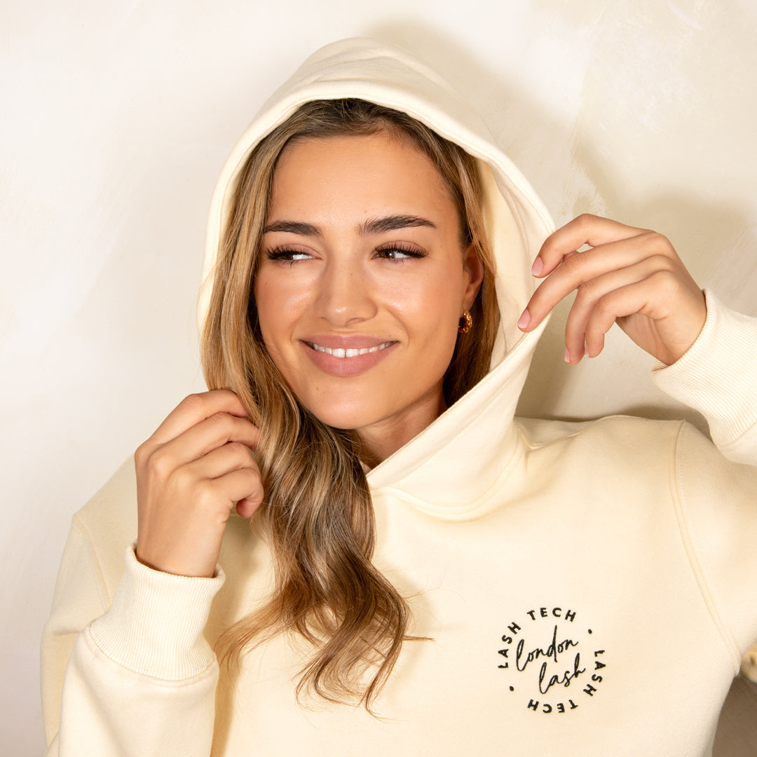 Beautiful London Lash Hoodie for Lash Technicians, Best Lash Tech Uniform