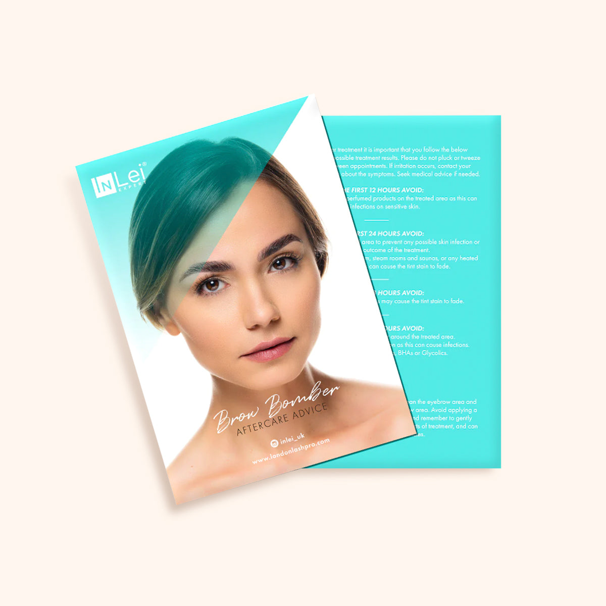 Aftercare Leaflet for Brow Bomber Professional Treatments, the best brow bomber for eyebrow treatments