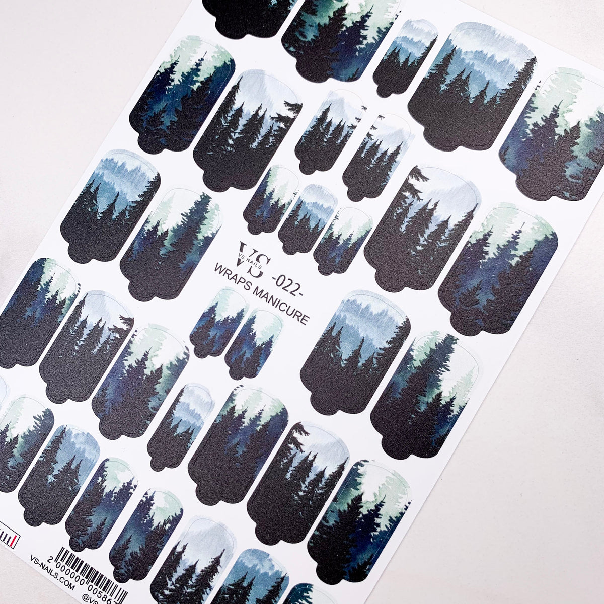 VS wraps manicure 22 nail film from nail polish company Miss Dolla. beautiful design of manicure wraps 022.