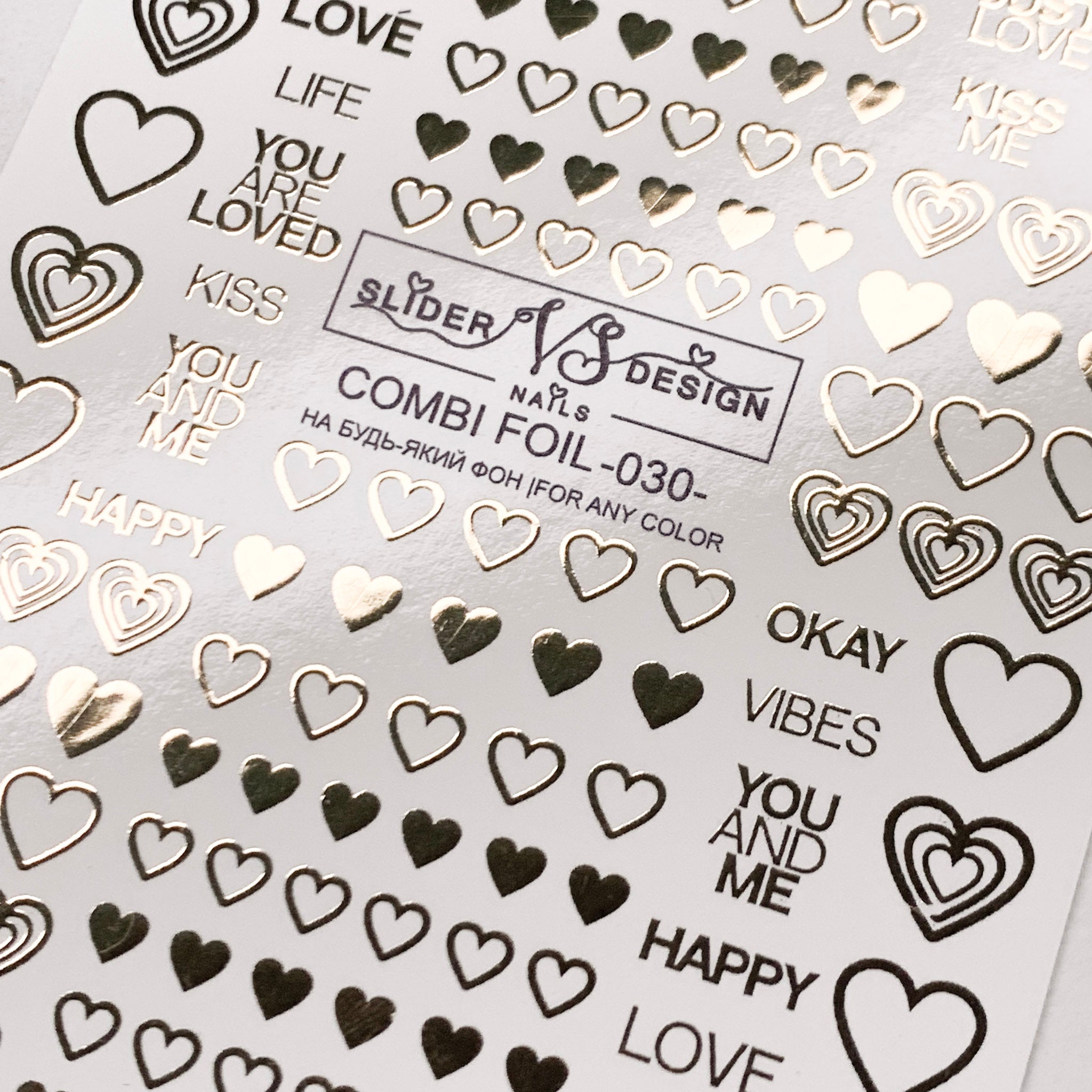 gold hearts vs combo foil 030 by miss dolla best nail company UK