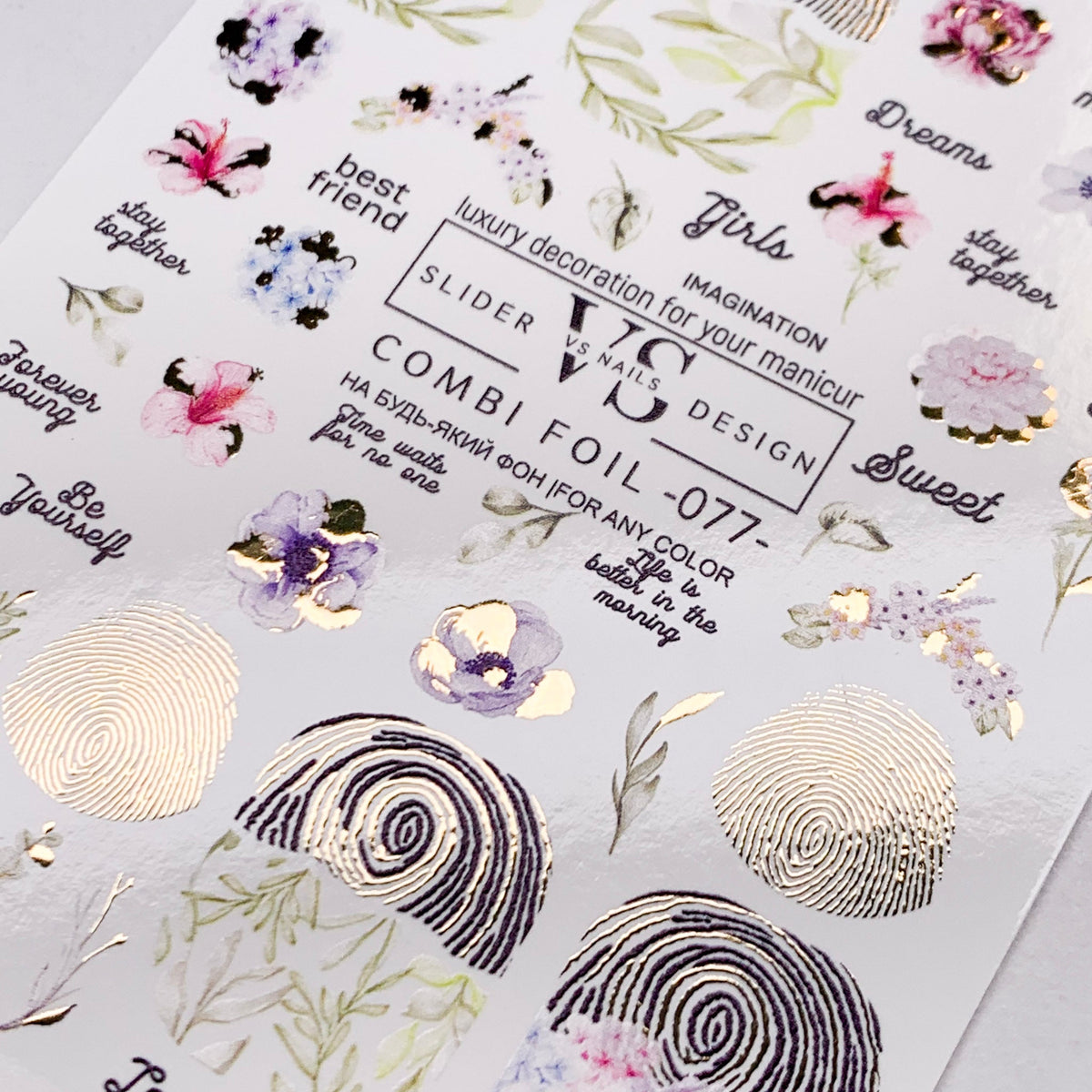 vs combi foil 077 cute nail film designs from nail company UK miss dolla