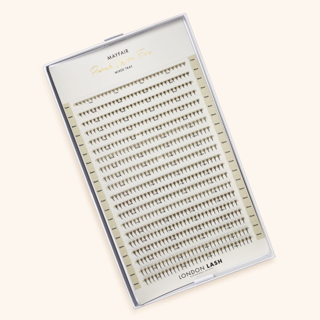 Best Narrow Premade Lash Fans Mayfair 6D 0.06 600 fans - Mixed Lengths, Best Eyelash Extensions Narrow Premade Lash Fans