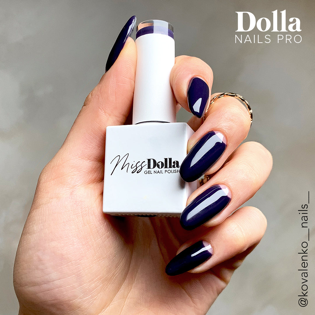 Nails painted with Deep Azure blue gel polish