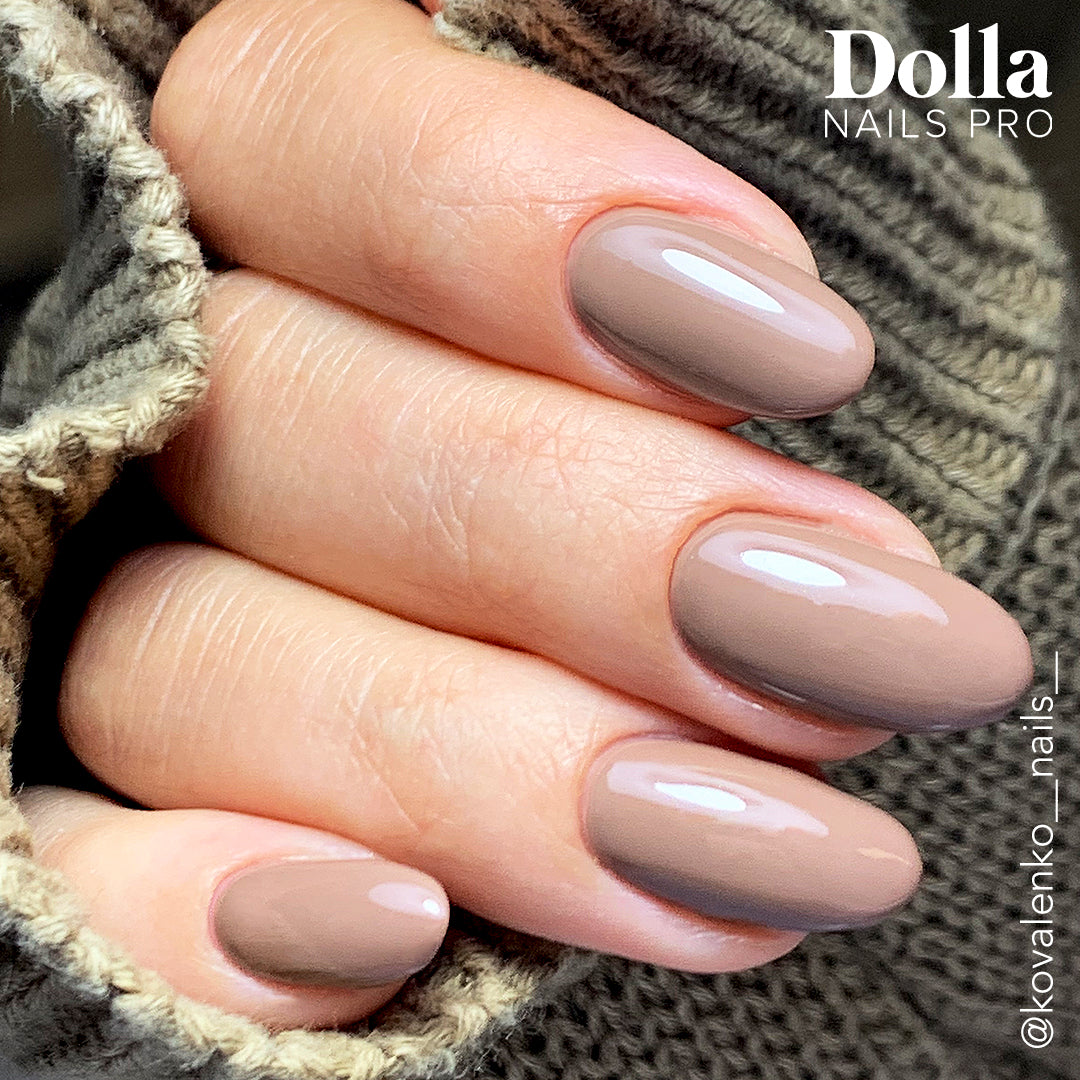 Nails painted with Iced Latte gel nail polish