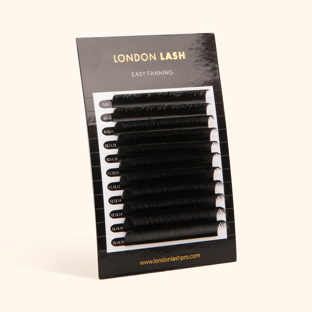 Easy Fanning Mega Volume Lashes 0.05 by London Lash for creating wispy lash looks