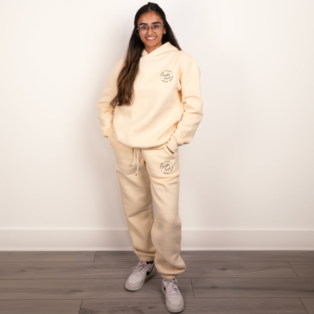 Beautiful London Lash Sweatpants for Lash Technicians, Best Lash Tech Uniform