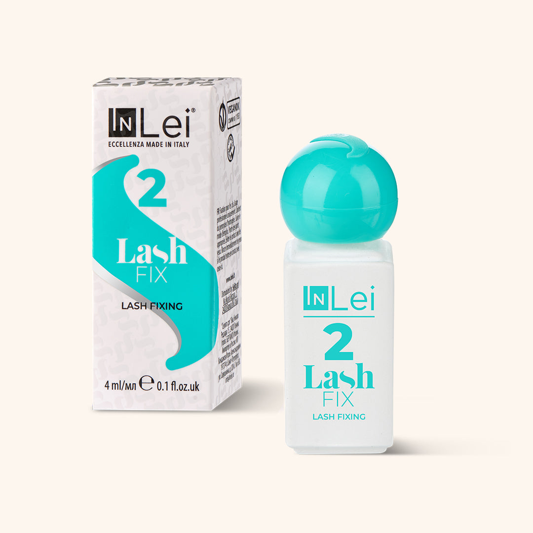 InLei Lash Fix 2 lash fixing solution bottle with packaging, designed for lash lamination and lifting.