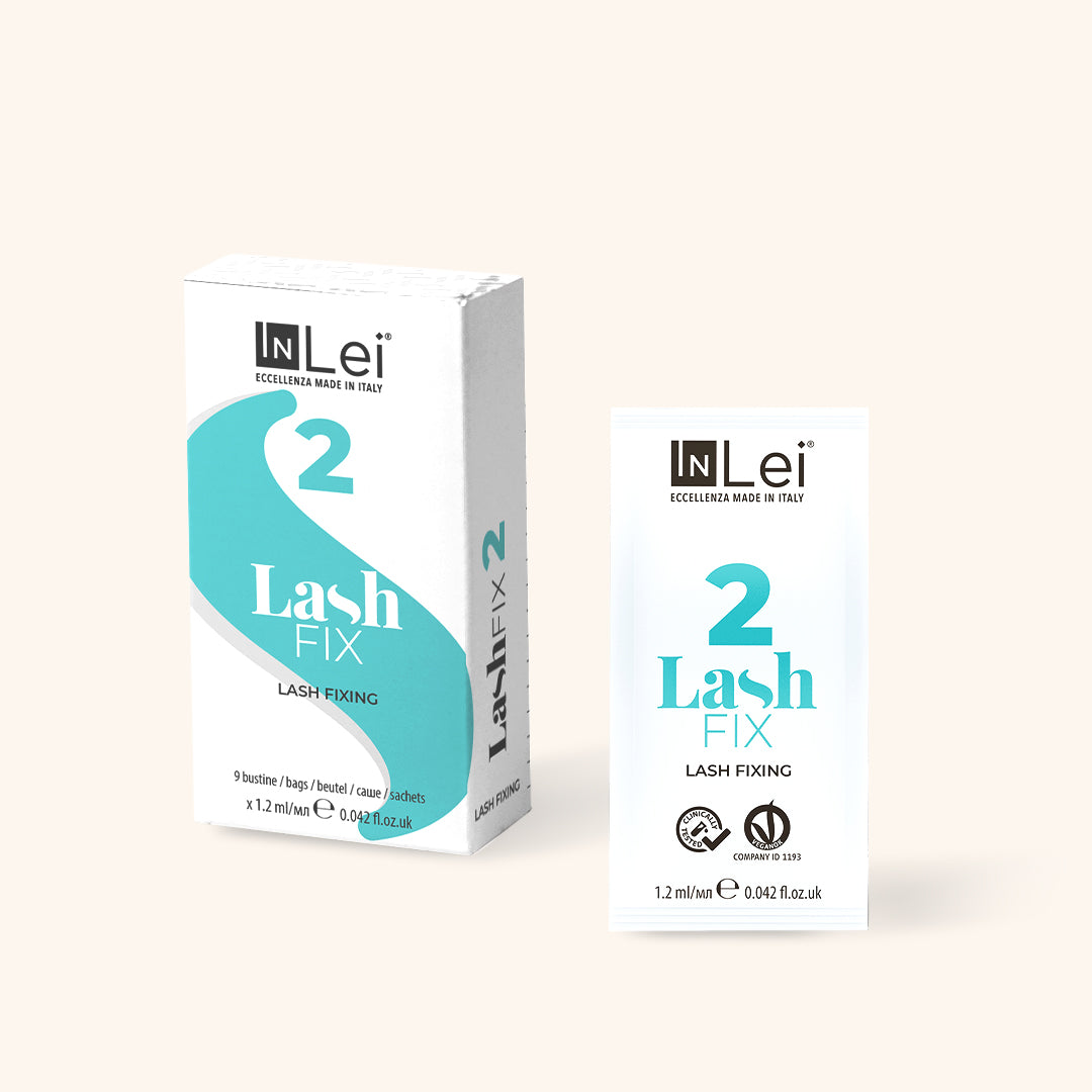 InLei Lash Filler 25.9 Treatment Sachets packaging and single sachet for lash technicians.