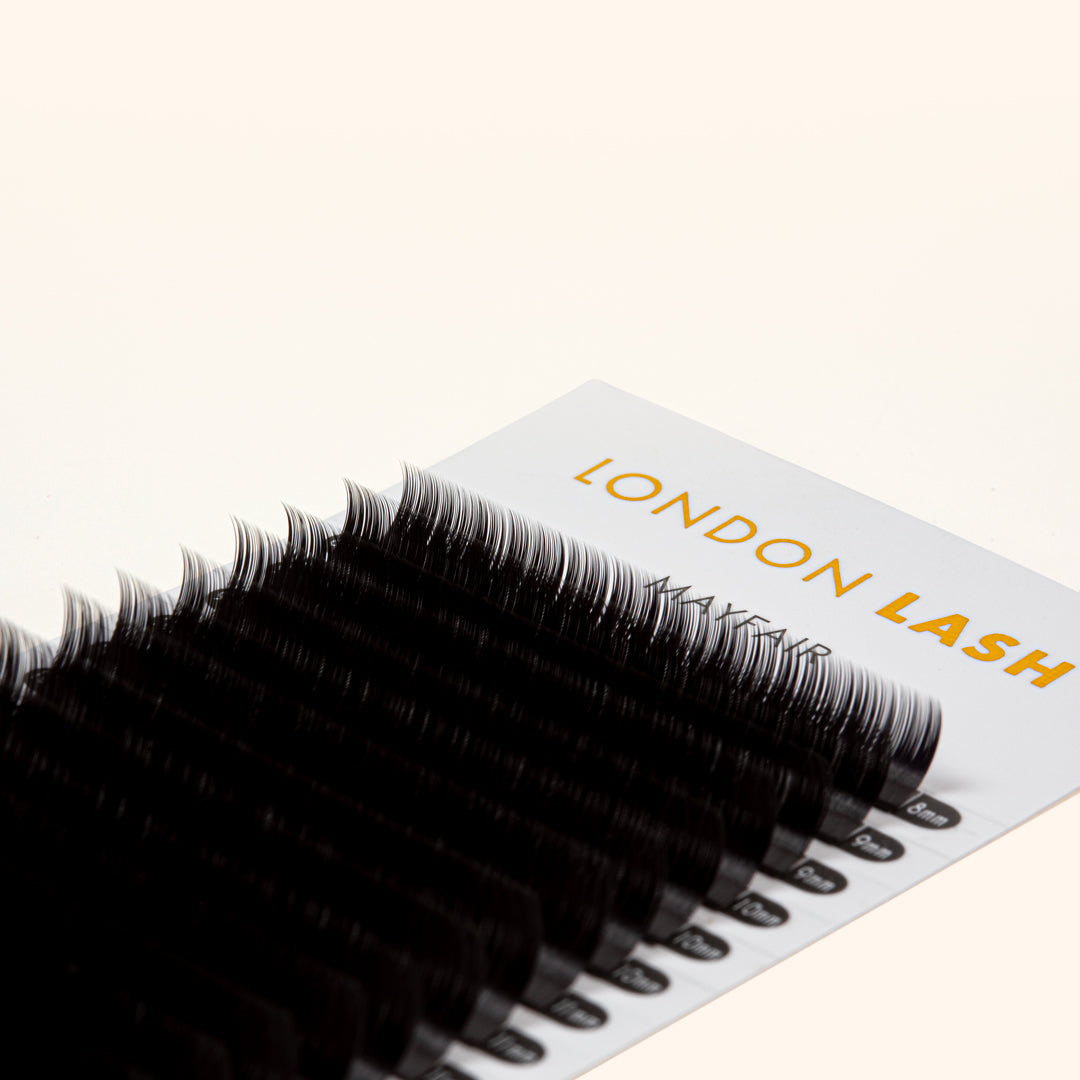 Volume Faux Mink Mayfair Lashes 0.07 with extreme-L curl for perfect cat eye and wet look styling.