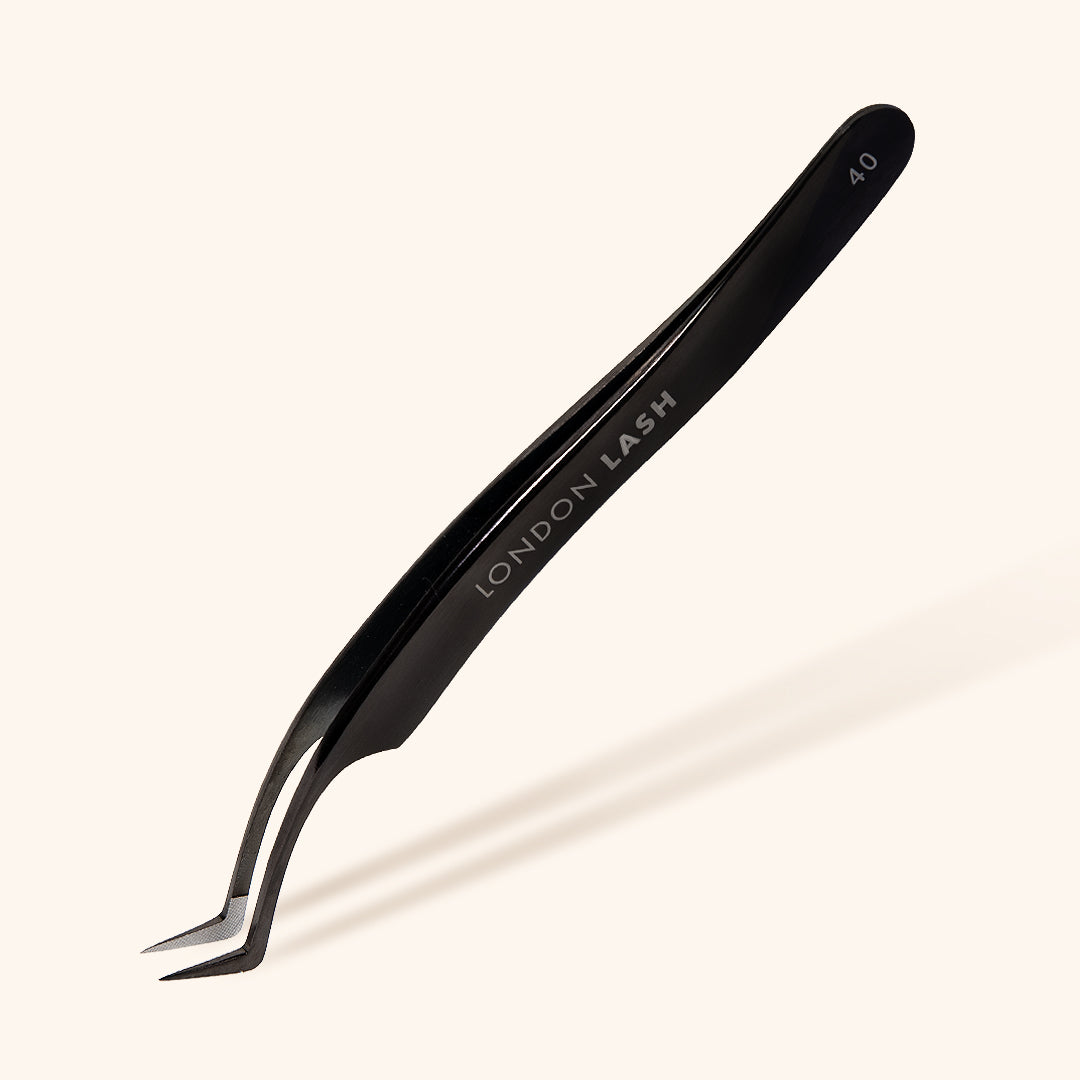 Fiber Wide Tip Mega Volume Tweezers - Black 