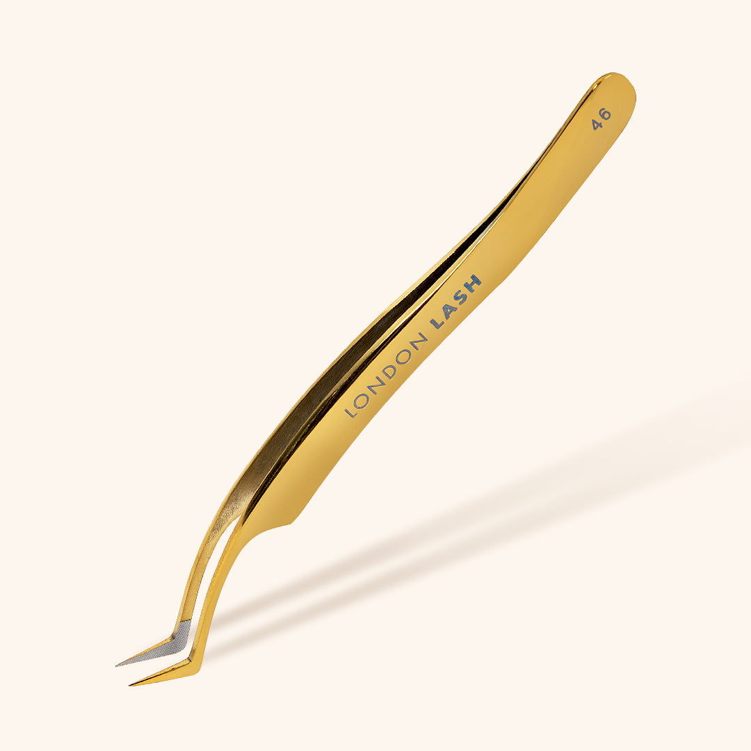 Fiber Wide Tip Mega Volume Tweezers - Gold 