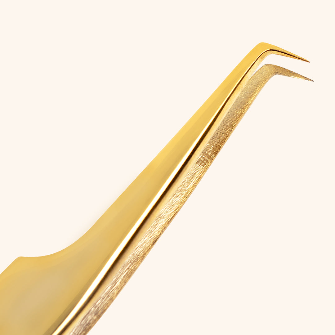 Close Up Gold Ultra Fine Tip Mega Volume Tweezers for professional lash artists 