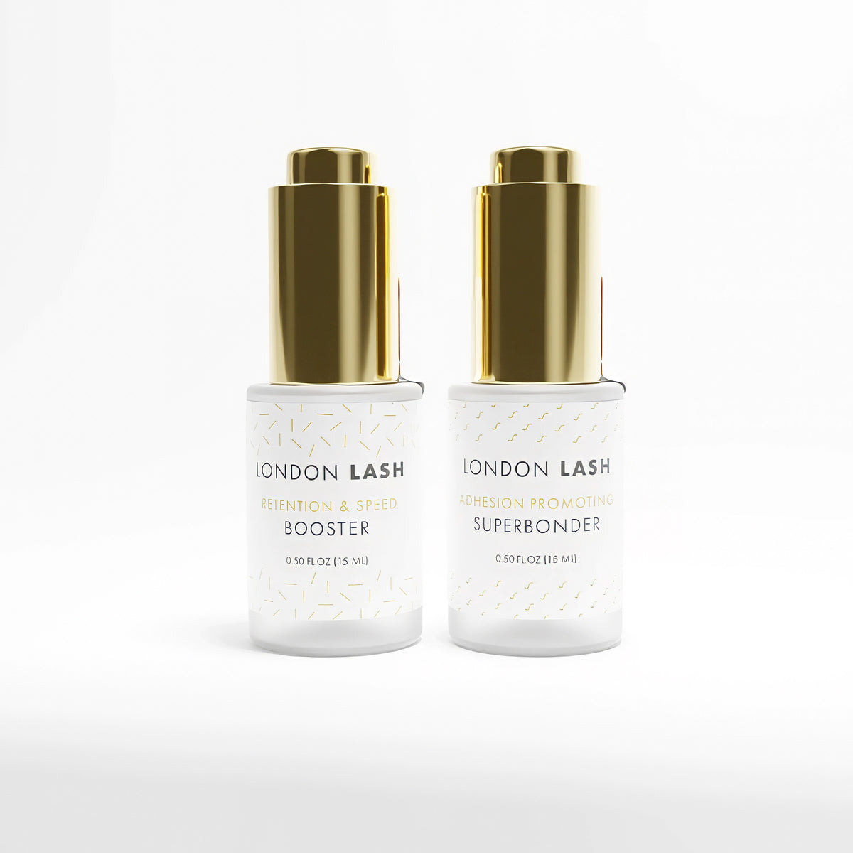 Retention DUO set with Retention &amp; Speed Booster and Superbonder for improved lash extensions.