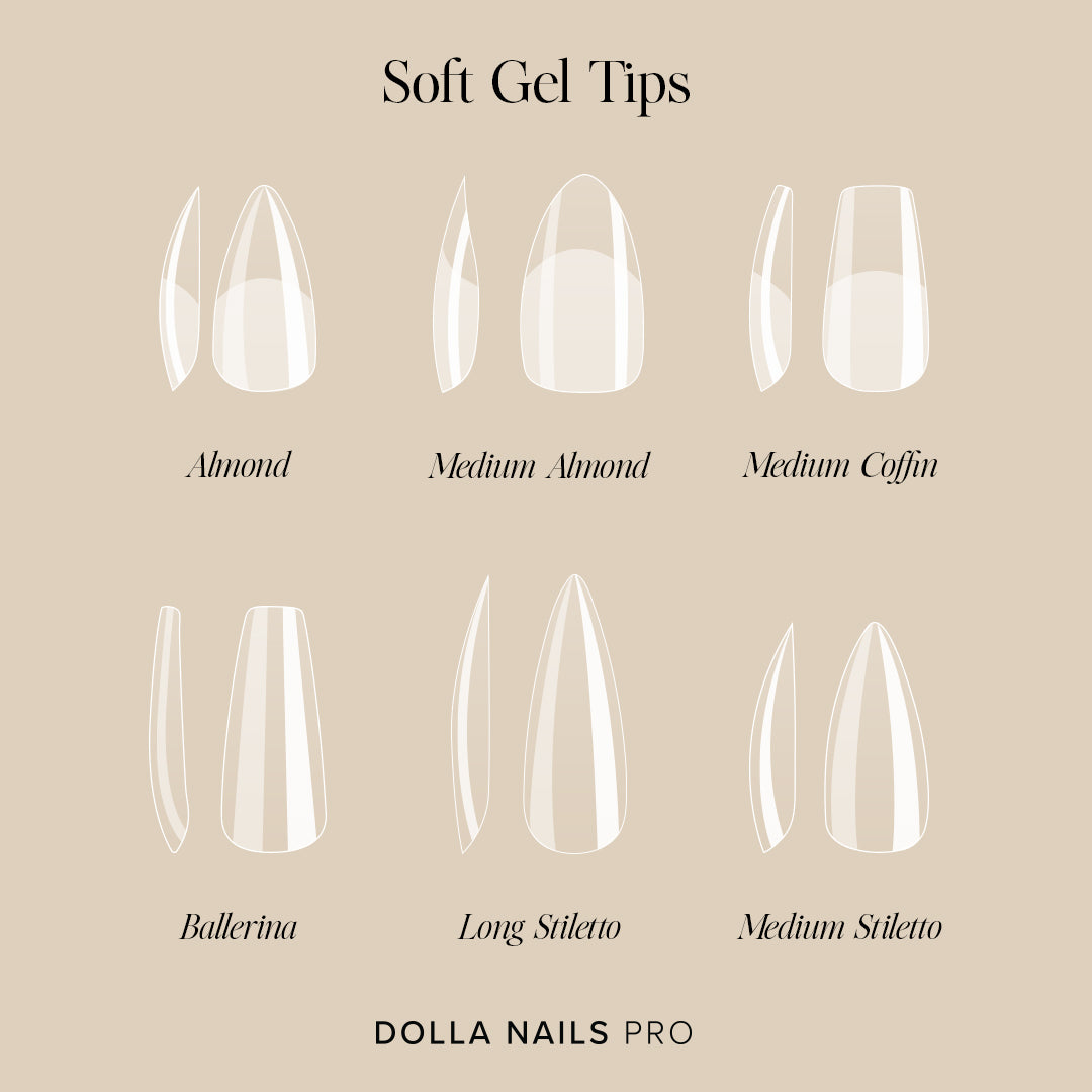 Full Cover Soft Gel Tips Medium Coffin - 550pcs