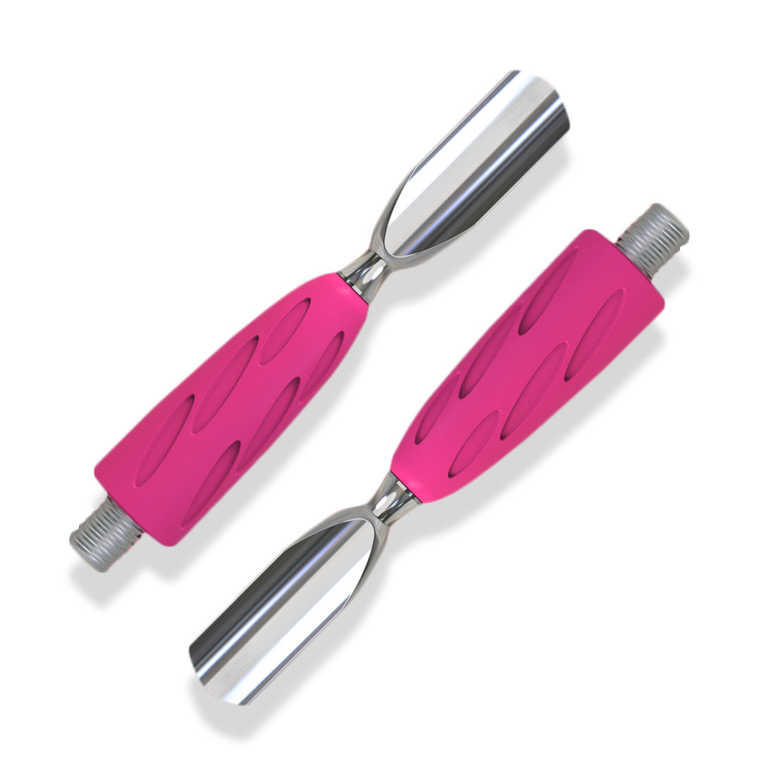 Image of two professional stainless steel rounded narrow pusher by Staleks