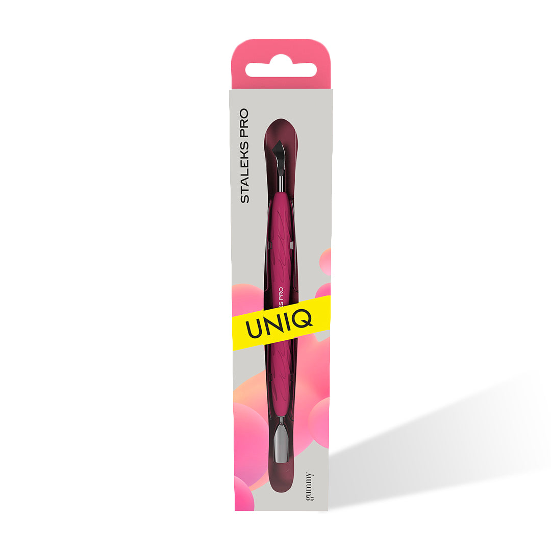 Staleks Gummy Manicure Rounded Narrow Pusher with Bent Blade UNIQ 10 TYPE 4.2