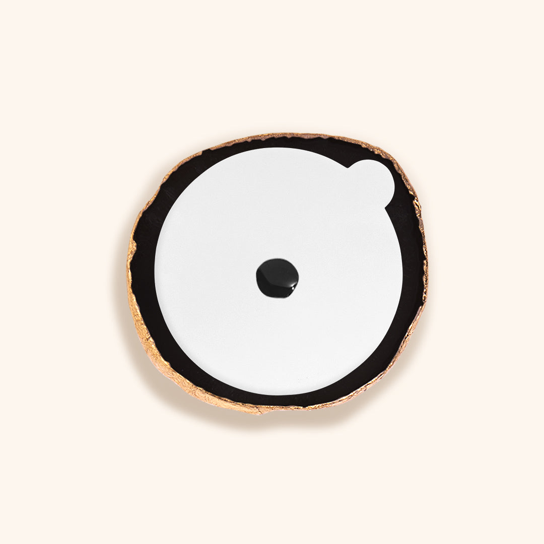 Black Agate Glue Stone with eyelash extension glue 