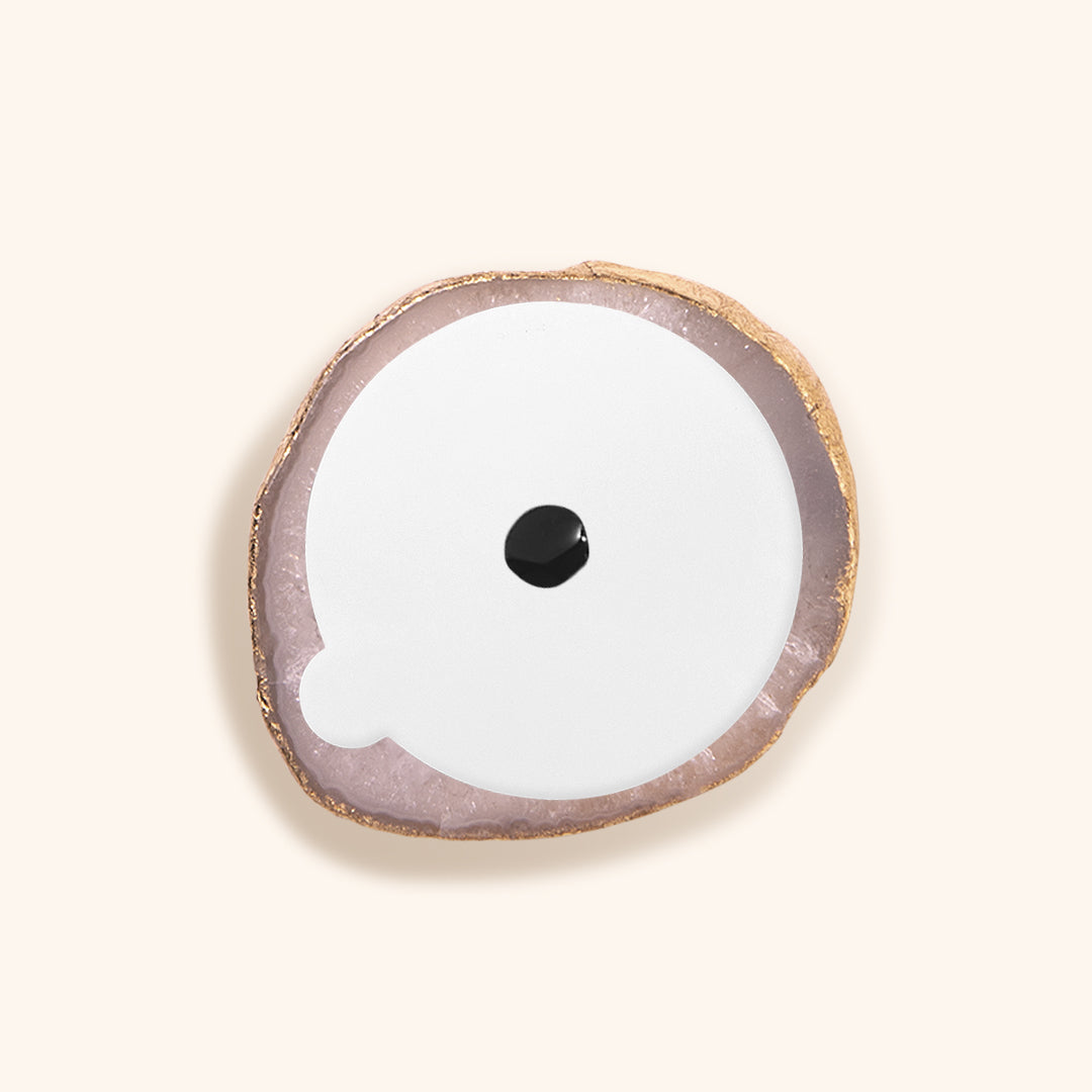 White Agate Glue Stone with eyelash extension glue