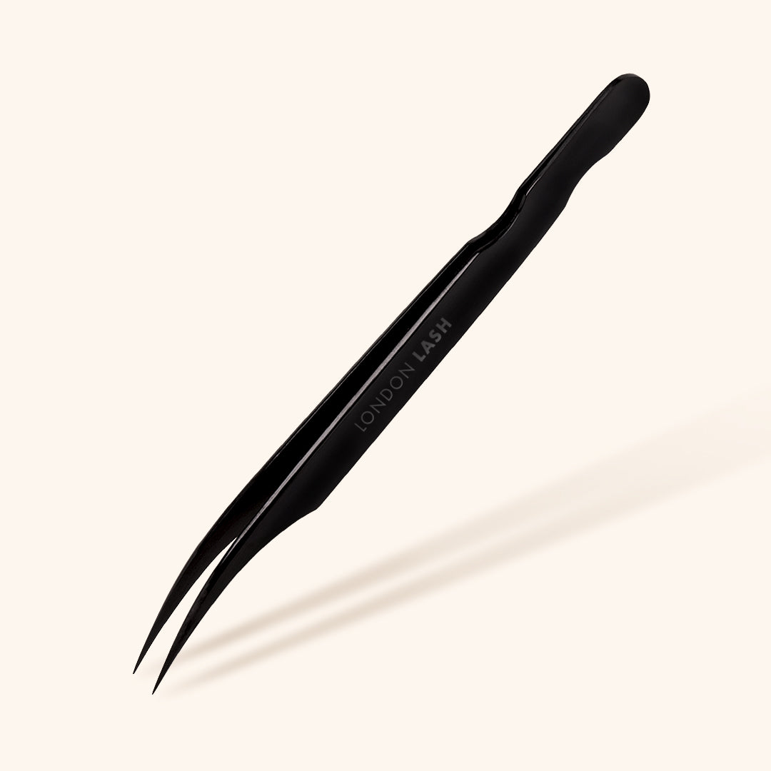 Black Angled Isolation Eyelash Extensions Tweezers