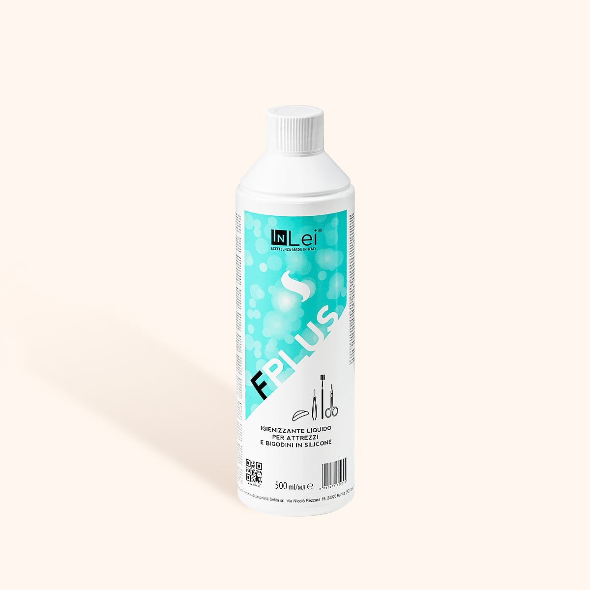 InLei F PLUS Sanitising Liquid bottle for cleaning and sanitising professional lash tools, 500 ml
