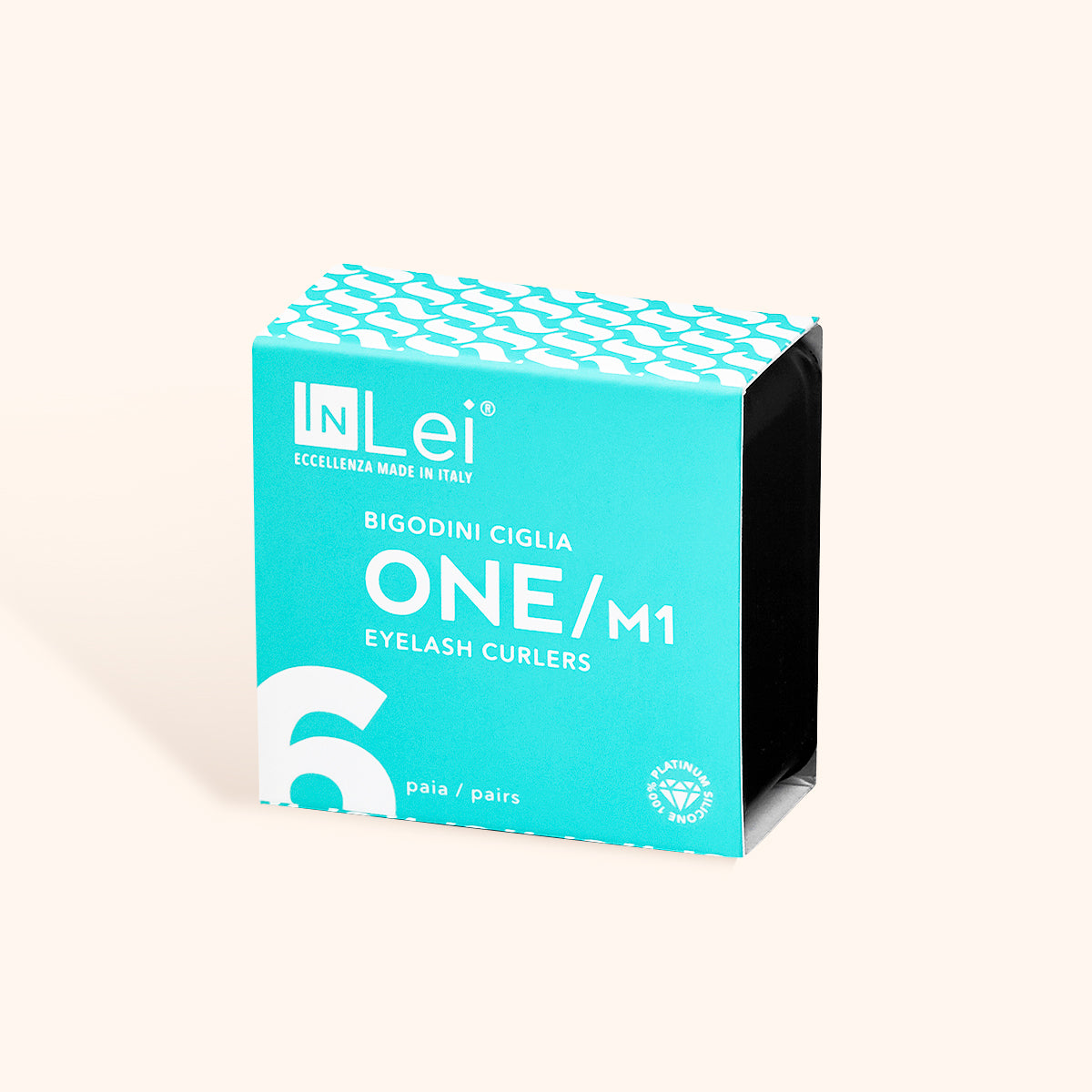 InLei ONE Silicone Lash Curlers Size M1 packaging, featuring blue box design with product details.