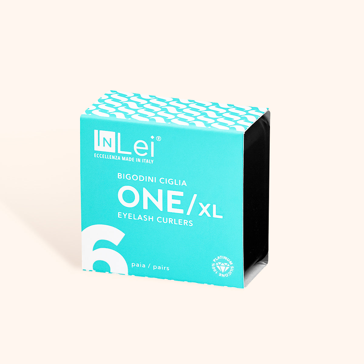 InLei ONE Silicone Lash Curlers Size XL packaging designed for eyelash curling, featuring a bright blue design.