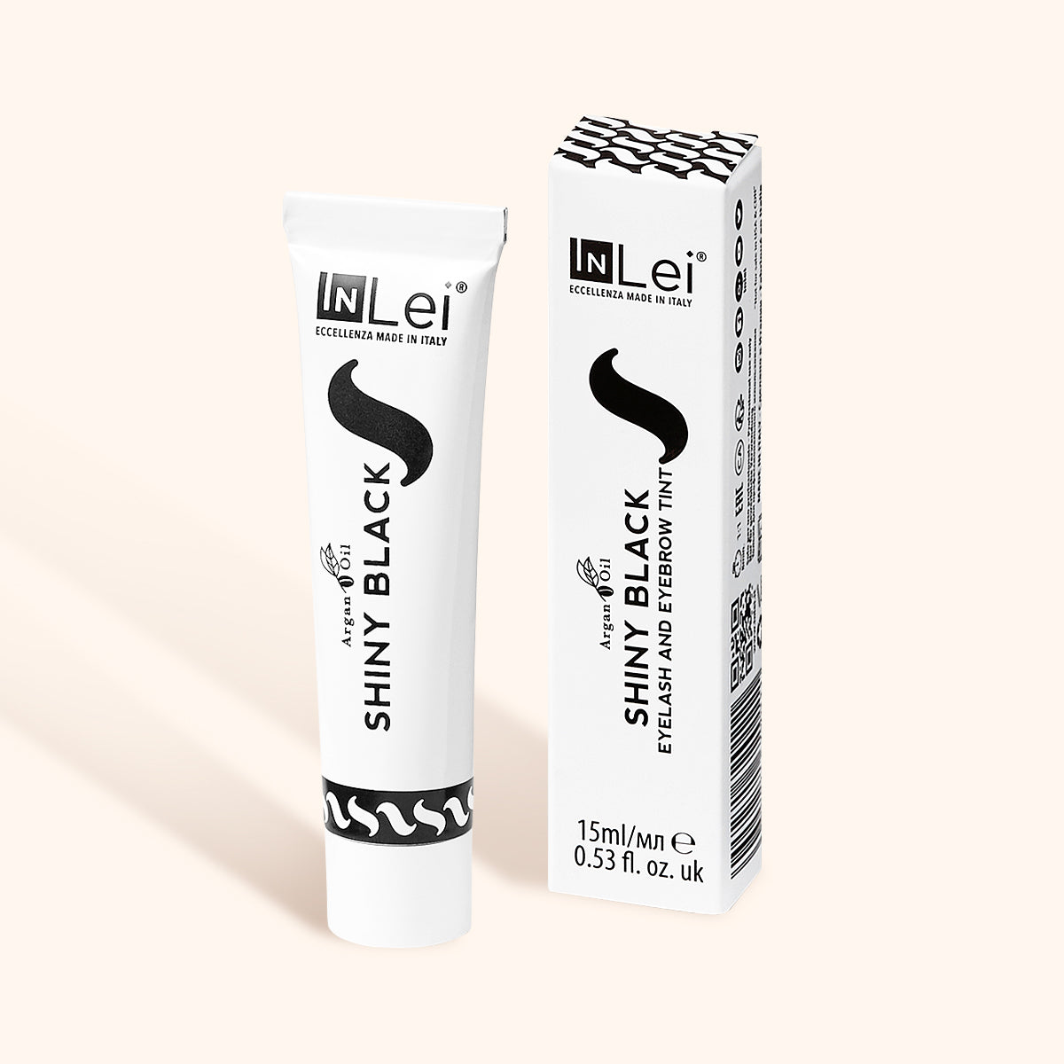 InLei Lash and Brow Tint - Dye in Shiny Black packaging, 15ml tube with plant-derived ingredients.