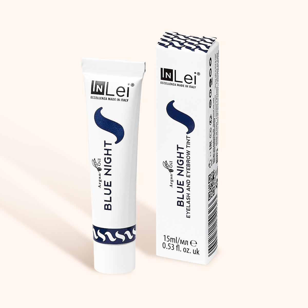 InLei Lash and Brow Tint - Dye in Blue Night packaging, 15ml tube and box, designed for vibrant color.