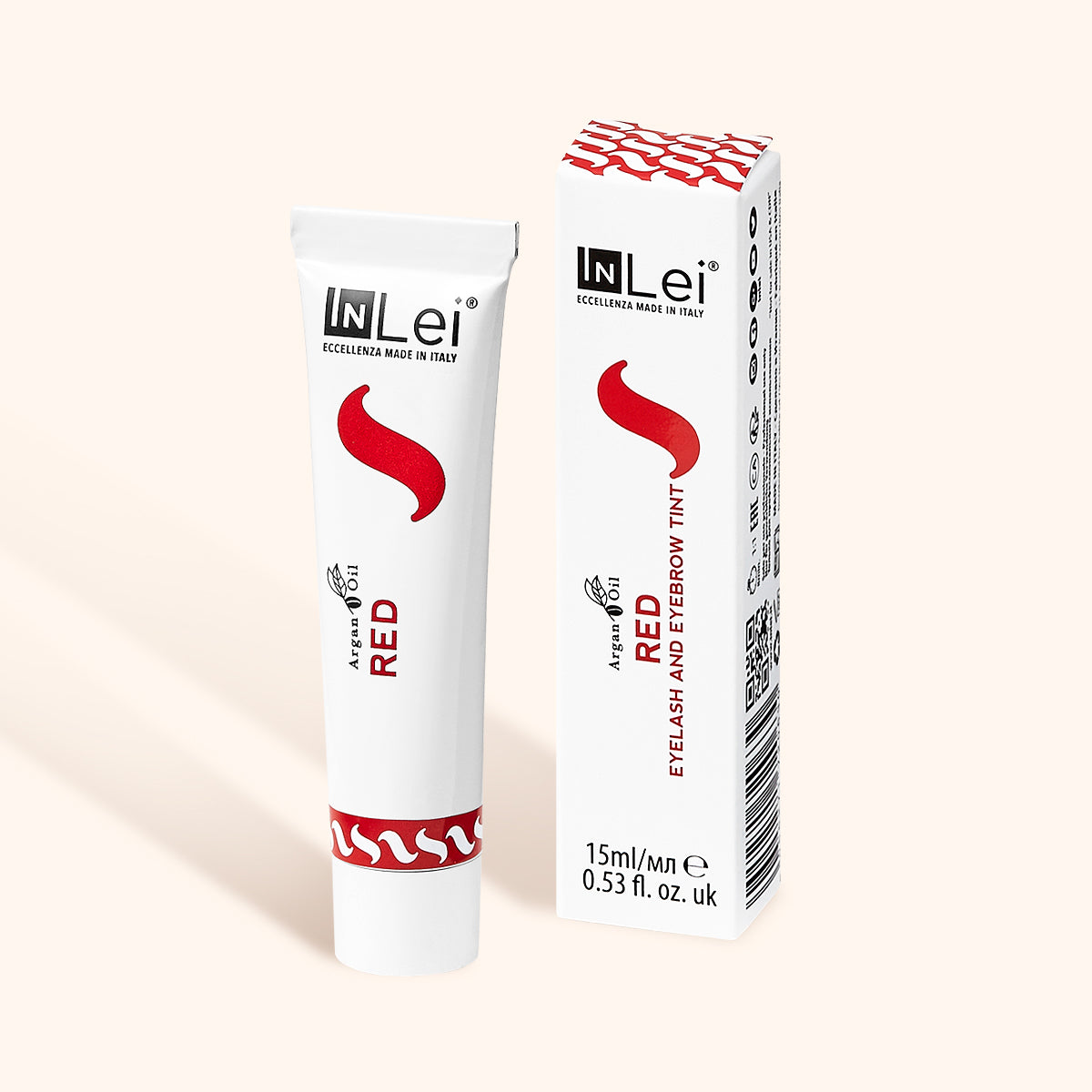 InLei Lash and Brow Tint - Dye in red color packaging with applicator tube