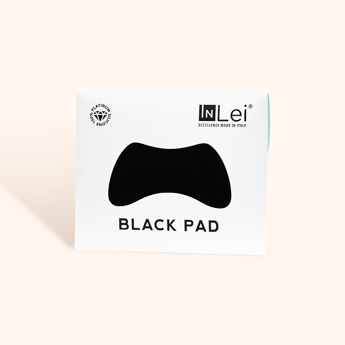 InLei Silicone & Reusable Eye Pads White & Black packaging showcasing the black pad design, ideal for beauty treatments.