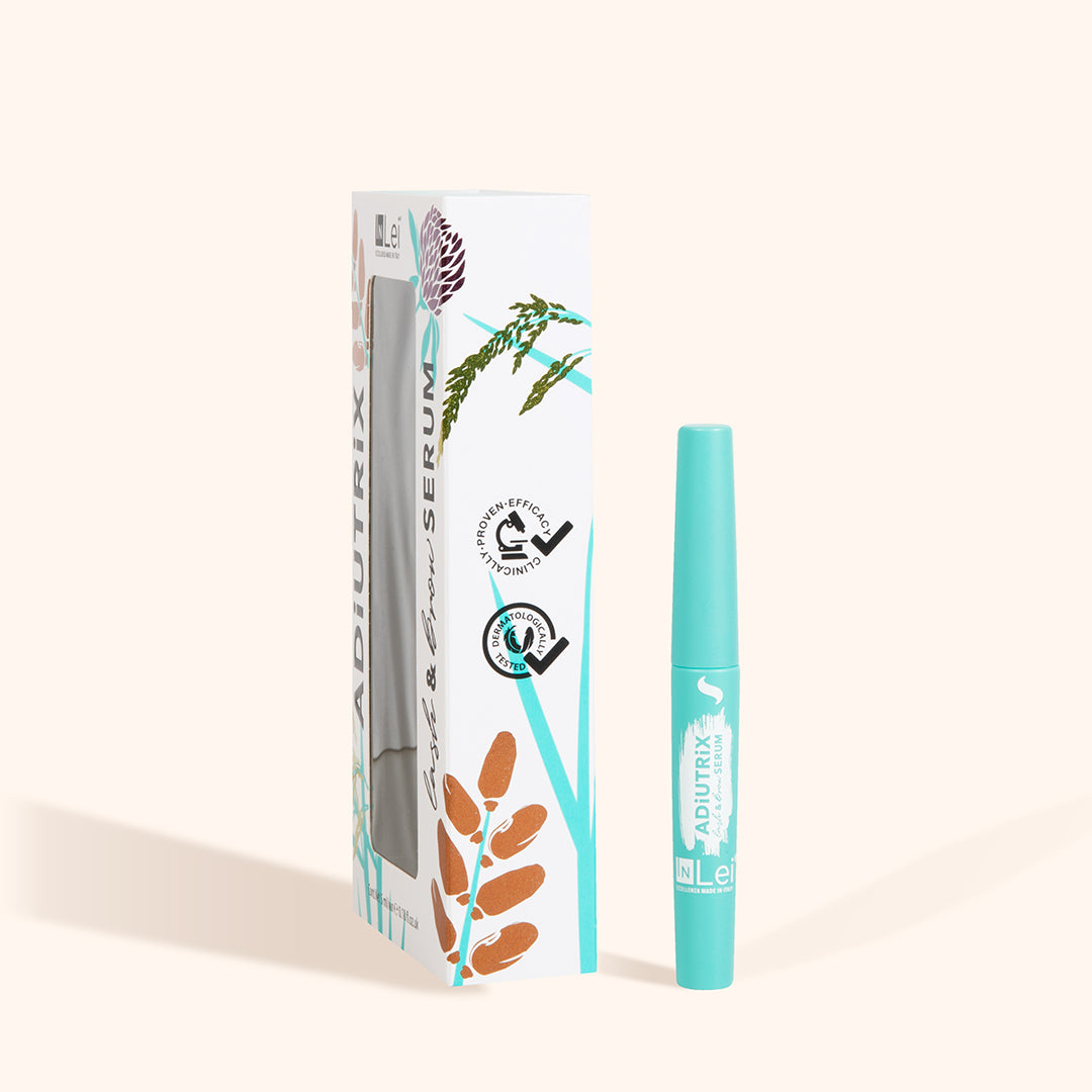 InLei Adiutrix Lash and Brow Serum with packaging on a light background