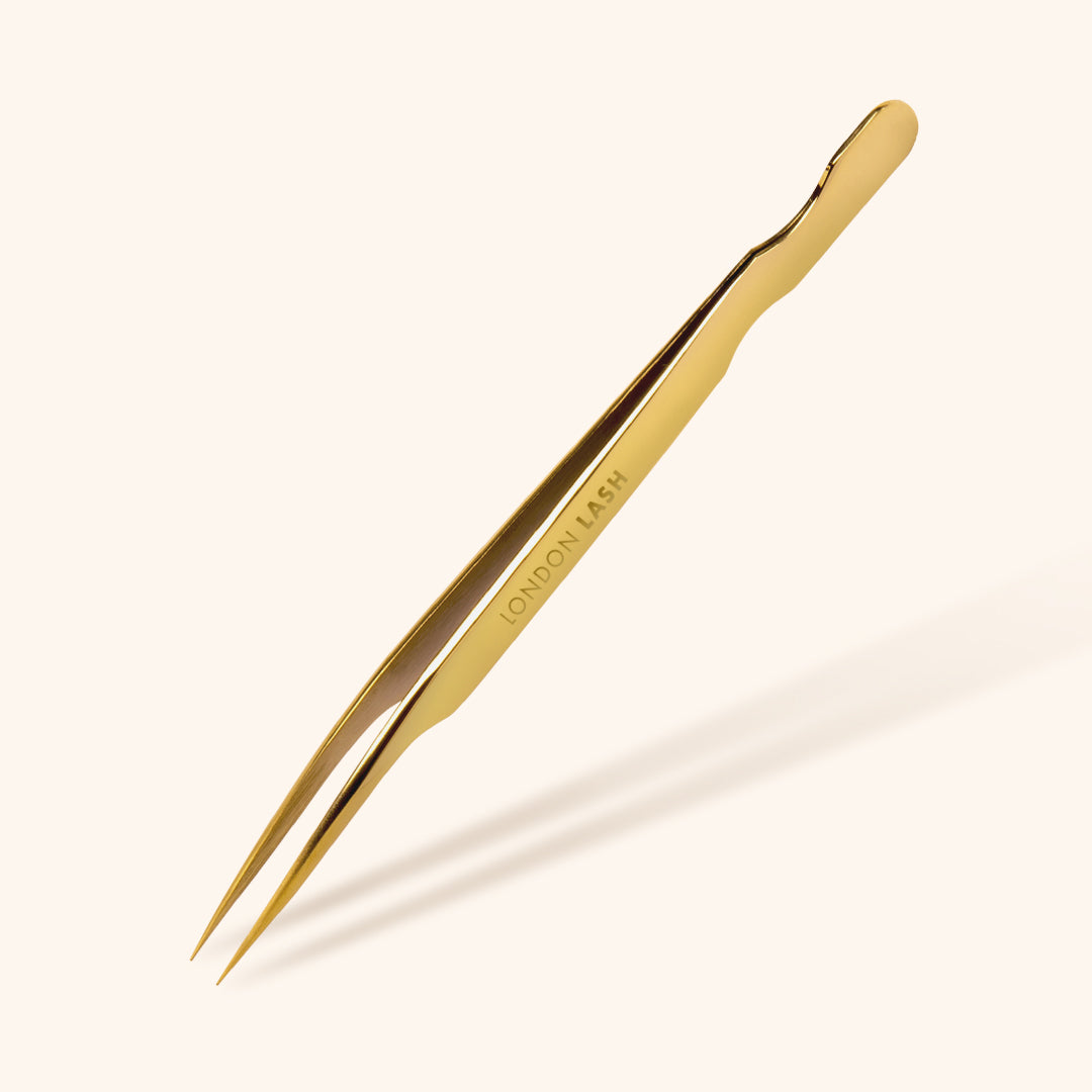 Gold Pointed Isolation Eyelash Extensions Tweezers